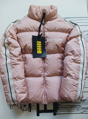 NWT Moncler Genius Rodman Giubbotto x Palm Angels Baby Pink Puffer Jacket Size 0